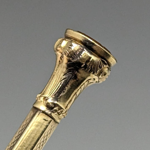 アンティーク 金張り マジックペンシル カットガラス装飾 伸縮式75-92mm